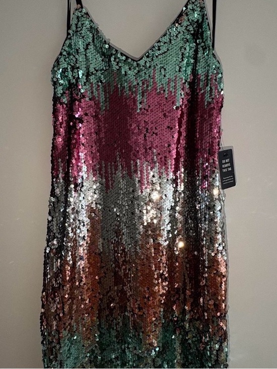 Express Dresses & Skirts - Express Multicolor Sequin Slip Mini Dress